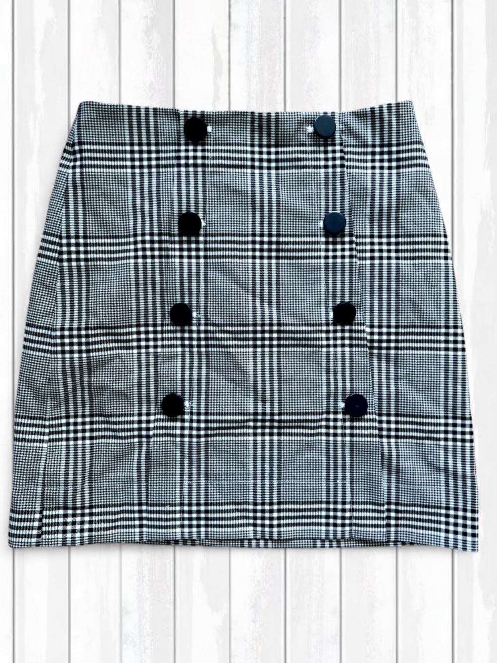 Checked Plaid Double-Breasted Pencil Skirt LOFT Outlet Size 2